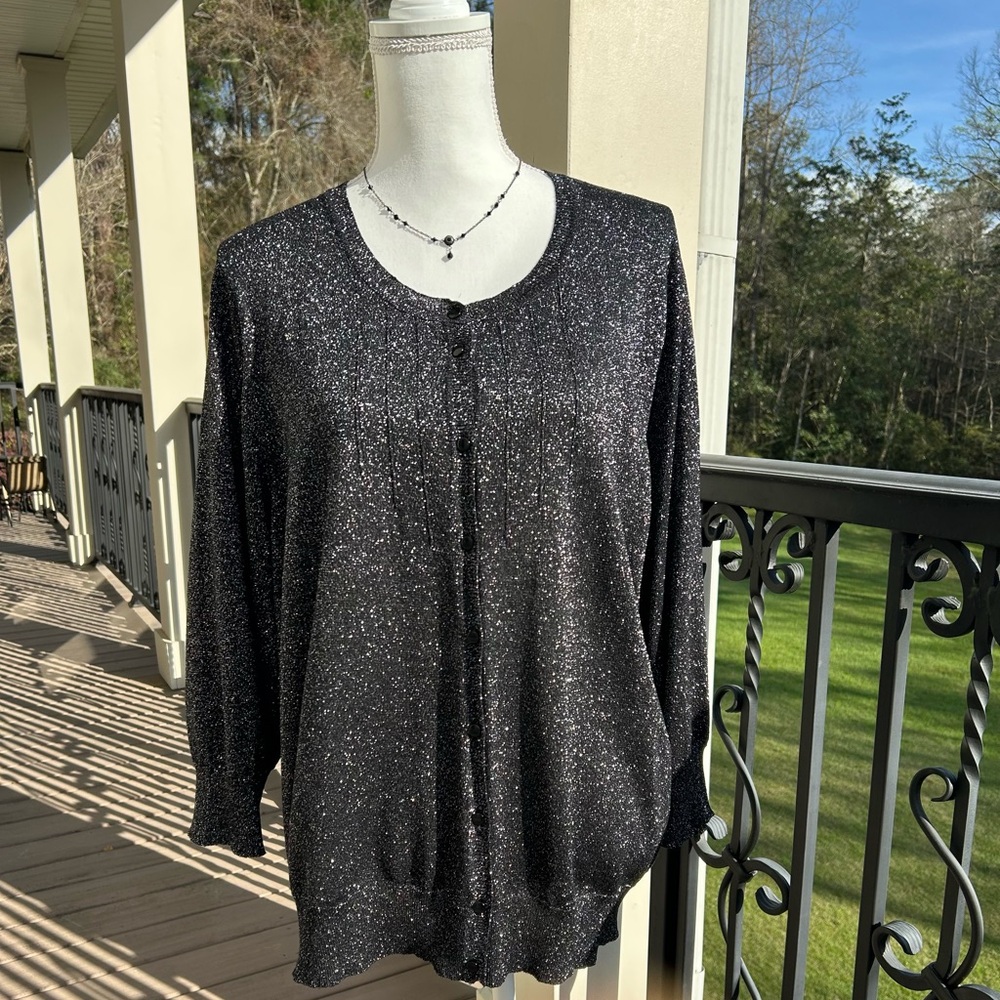 Sparkly Black Cardigan 2X